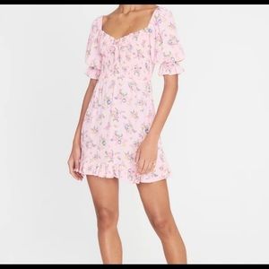 Faithfull the Brand Juliette Sage Floral Mini Dress NWT New XS